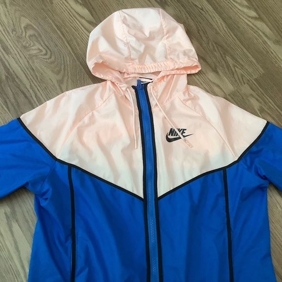 Nike Windrunner Sportswear Jacket Full Zip Women’s Size L Blue/Peach - Picture 1 of 10
